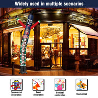 6 10 15 20FT Tall Hot Chocolate Waving Inflatable Tube Man(Blower Not Included) - goodeny