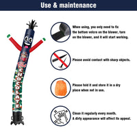 6 10 15 20FT Tall Hot Chocolate Waving Inflatable Tube Man(Blower Not Included) - goodeny