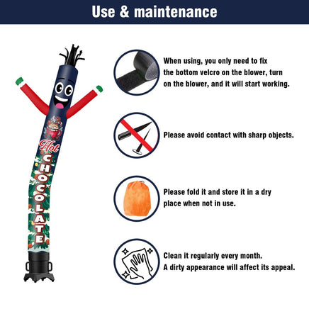 6 10 15 20FT Tall Hot Chocolate Waving Inflatable Tube Man(Blower Not Included) - goodeny