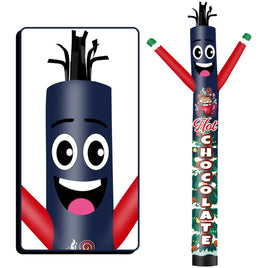 6 10 15 20FT Tall Hot Chocolate Waving Inflatable Tube Man(Blower Not Included) - goodeny