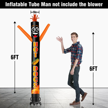 6 10 15 20FT Tall Hot Dogs Waving Inflatable Tube Man(Blower Not Included) - goodeny