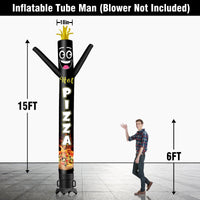 6 10 15 20FT Tall Hot Pizza Waving Inflatable Tube Man(Blower Not Included) - goodeny