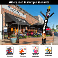 6 10 15 20FT Tall Hot Pizza Waving Inflatable Tube Man(Blower Not Included) - goodeny