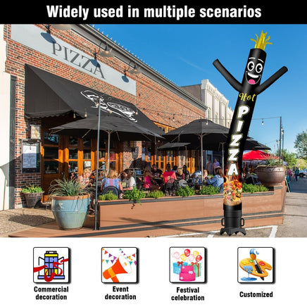 6 10 15 20FT Tall Hot Pizza Waving Inflatable Tube Man(Blower Not Included) - goodeny