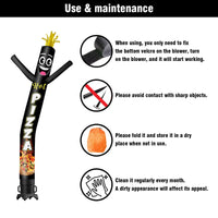 6 10 15 20FT Tall Hot Pizza Waving Inflatable Tube Man(Blower Not Included) - goodeny