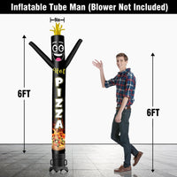 6 10 15 20FT Tall Hot Pizza Waving Inflatable Tube Man(Blower Not Included) - goodeny