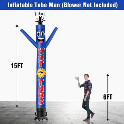 6 10 15 20FT Tall Hot Tubs Waving Inflatable Tube Man(Blower Not Included) - goodeny