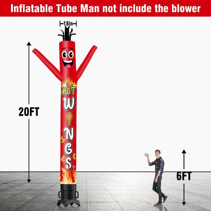 6 10 15 20FT Tall Hot Wings Waving Inflatable Tube Man(Blower Not Included) - goodeny