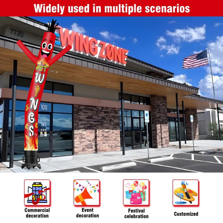 6 10 15 20FT Tall Hot Wings Waving Inflatable Tube Man(Blower Not Included) - goodeny