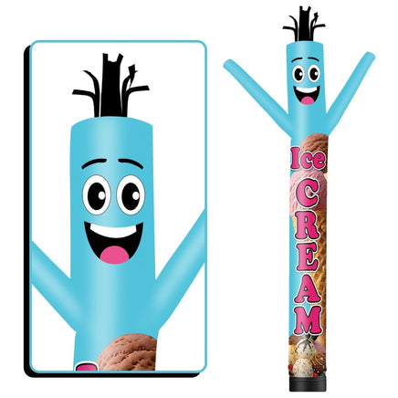 6 10 15 20FT Tall Ice Cream Waving Inflatable Tube Man(Blower Not Included) - goodeny