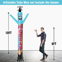 6 10 15 20FT Tall Ice Cream Waving Inflatable Tube Man(Blower Not Included) - goodeny