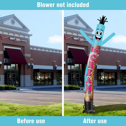 6 10 15 20FT Tall Ice Cream Waving Inflatable Tube Man(Blower Not Included) - goodeny