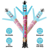 6 10 15 20FT Tall Ice Cream Waving Inflatable Tube Man(Blower Not Included) - goodeny