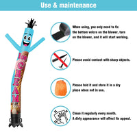 6 10 15 20FT Tall Ice Cream Waving Inflatable Tube Man(Blower Not Included) - goodeny
