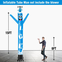 6 10 15 20FT Tall Ice Waving Inflatable Tube Man(Blower Not Included) - goodeny