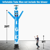 6 10 15 20FT Tall Ice Waving Inflatable Tube Man(Blower Not Included) - goodeny