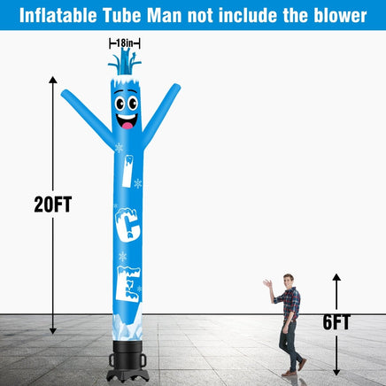 6 10 15 20FT Tall Ice Waving Inflatable Tube Man(Blower Not Included) - goodeny