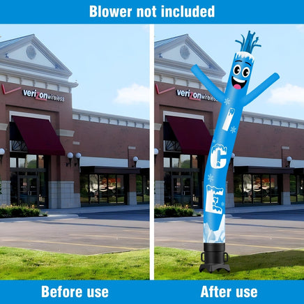 6 10 15 20FT Tall Ice Waving Inflatable Tube Man(Blower Not Included) - goodeny