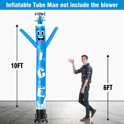 6 10 15 20FT Tall Ice Waving Inflatable Tube Man(Blower Not Included) - goodeny