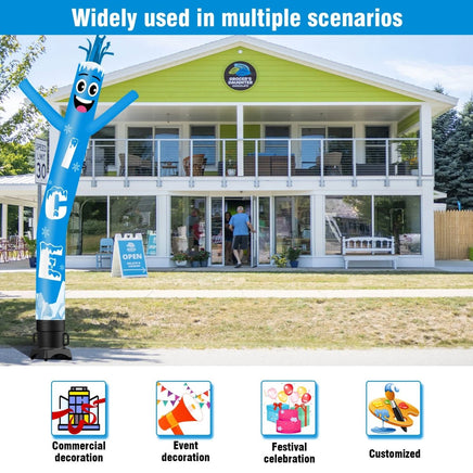 6 10 15 20FT Tall Ice Waving Inflatable Tube Man(Blower Not Included) - goodeny