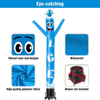 6 10 15 20FT Tall Ice Waving Inflatable Tube Man(Blower Not Included) - goodeny