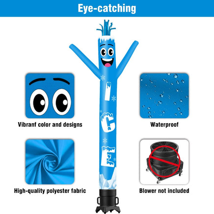 6 10 15 20FT Tall Ice Waving Inflatable Tube Man(Blower Not Included) - goodeny
