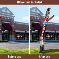6 10 15 20FT Tall Iced Coffee Waving Inflatable Tube Man(Blower Not Included) - goodeny