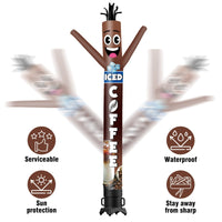 6 10 15 20FT Tall Iced Coffee Waving Inflatable Tube Man(Blower Not Included) - goodeny