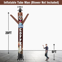 6 10 15 20FT Tall Iced Coffee Waving Inflatable Tube Man(Blower Not Included) - goodeny