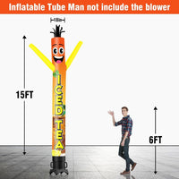 6 10 15 20FT Tall Iced Tea Waving Inflatable Tube Man(Blower Not Included) - goodeny
