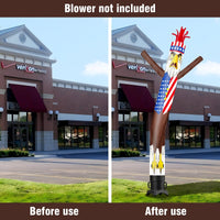 6 10 15 20FT Tall Independance Day Bald Eagle Waving Inflatable Tube Man(Blower Not Included) - goodeny