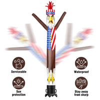 6 10 15 20FT Tall Independance Day Bald Eagle Waving Inflatable Tube Man(Blower Not Included) - goodeny