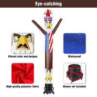 6 10 15 20FT Tall Independance Day Bald Eagle Waving Inflatable Tube Man(Blower Not Included) - goodeny