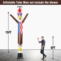 6 10 15 20FT Tall Independance Day Bald Eagle Waving Inflatable Tube Man(Blower Not Included) - goodeny