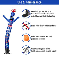 6 10 15 20FT Tall Independance Day Fireworks Waving Inflatable Tube Man(Blower Not Included) - goodeny