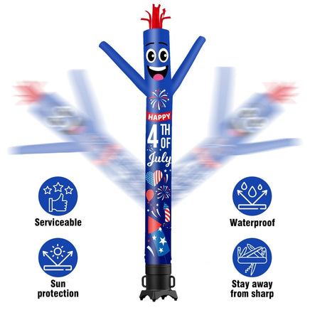 6 10 15 20FT Tall Independance Day Fireworks Waving Inflatable Tube Man(Blower Not Included) - goodeny