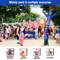 6 10 15 20FT Tall Independance Day Fireworks Waving Inflatable Tube Man(Blower Not Included) - goodeny