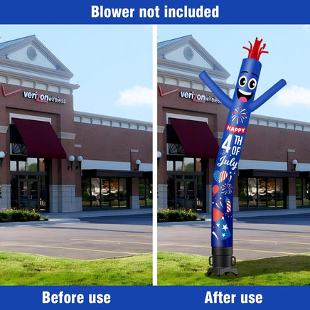 6 10 15 20FT Tall Independance Day Fireworks Waving Inflatable Tube Man(Blower Not Included) - goodeny