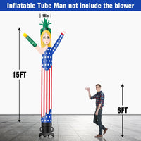 6 10 15 20FT Tall Independance Day Statue of Liberty Waving Inflatable Tube Man(Blower Not Included) - goodeny