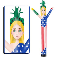6 10 15 20FT Tall Independance Day Statue of Liberty Waving Inflatable Tube Man(Blower Not Included) - goodeny