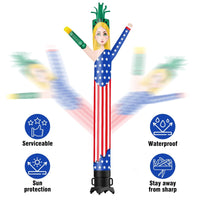6 10 15 20FT Tall Independance Day Statue of Liberty Waving Inflatable Tube Man(Blower Not Included) - goodeny