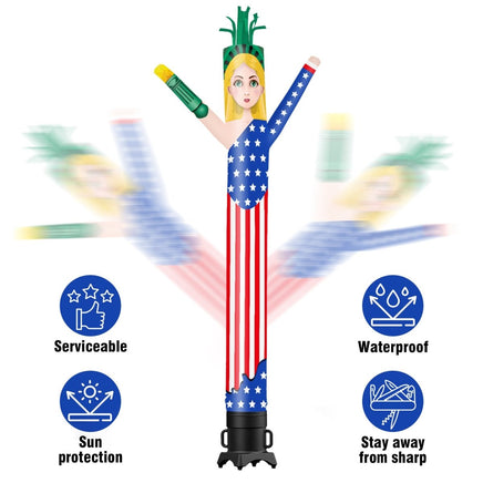 6 10 15 20FT Tall Independance Day Statue of Liberty Waving Inflatable Tube Man(Blower Not Included) - goodeny
