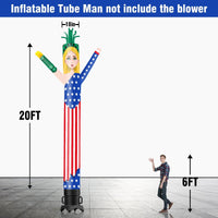 6 10 15 20FT Tall Independance Day Statue of Liberty Waving Inflatable Tube Man(Blower Not Included) - goodeny