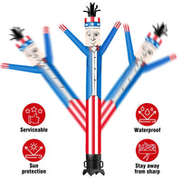 6 10 15 20FT Tall Independence Day Uncle Sam Waving Inflatable Tube Man(Blower Not Included) - goodeny