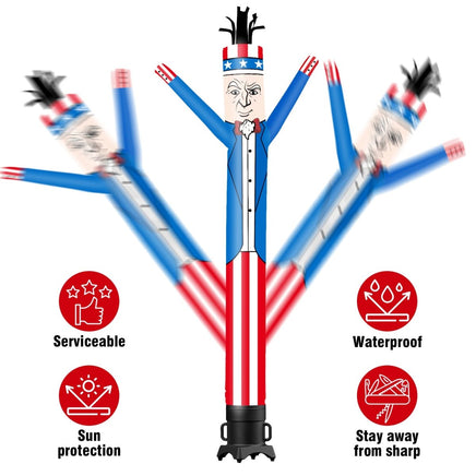 6 10 15 20FT Tall Independence Day Uncle Sam Waving Inflatable Tube Man(Blower Not Included) - goodeny