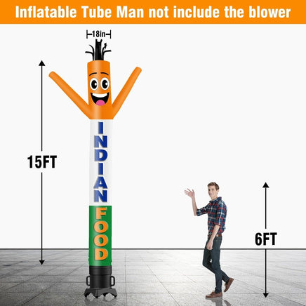 6 10 15 20FT Tall Indian Food Waving Inflatable Tube Man(Blower Not Included) - goodeny