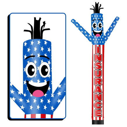6 10 15 20FT Tall Insurance Waving Inflatable Tube Man(Blower Not Included) - goodeny