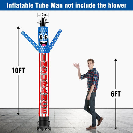 6 10 15 20FT Tall Insurance Waving Inflatable Tube Man(Blower Not Included) - goodeny