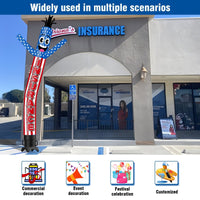 6 10 15 20FT Tall Insurance Waving Inflatable Tube Man(Blower Not Included) - goodeny