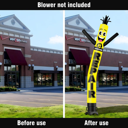 6 10 15 20FT Tall Iphone Repair Waving Inflatable Tube Man(Blower Not Included) - goodeny